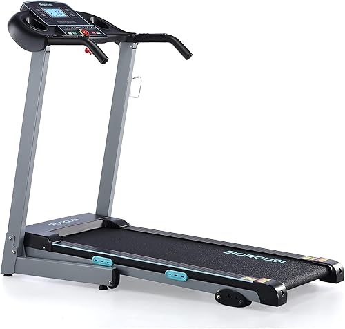 BORGUSI Cinta de correr con altavoz Bluetooth, 3 niveles de inclinación manual plegable con 15 programas preestablecidos, pantalla LCD para caminar,
