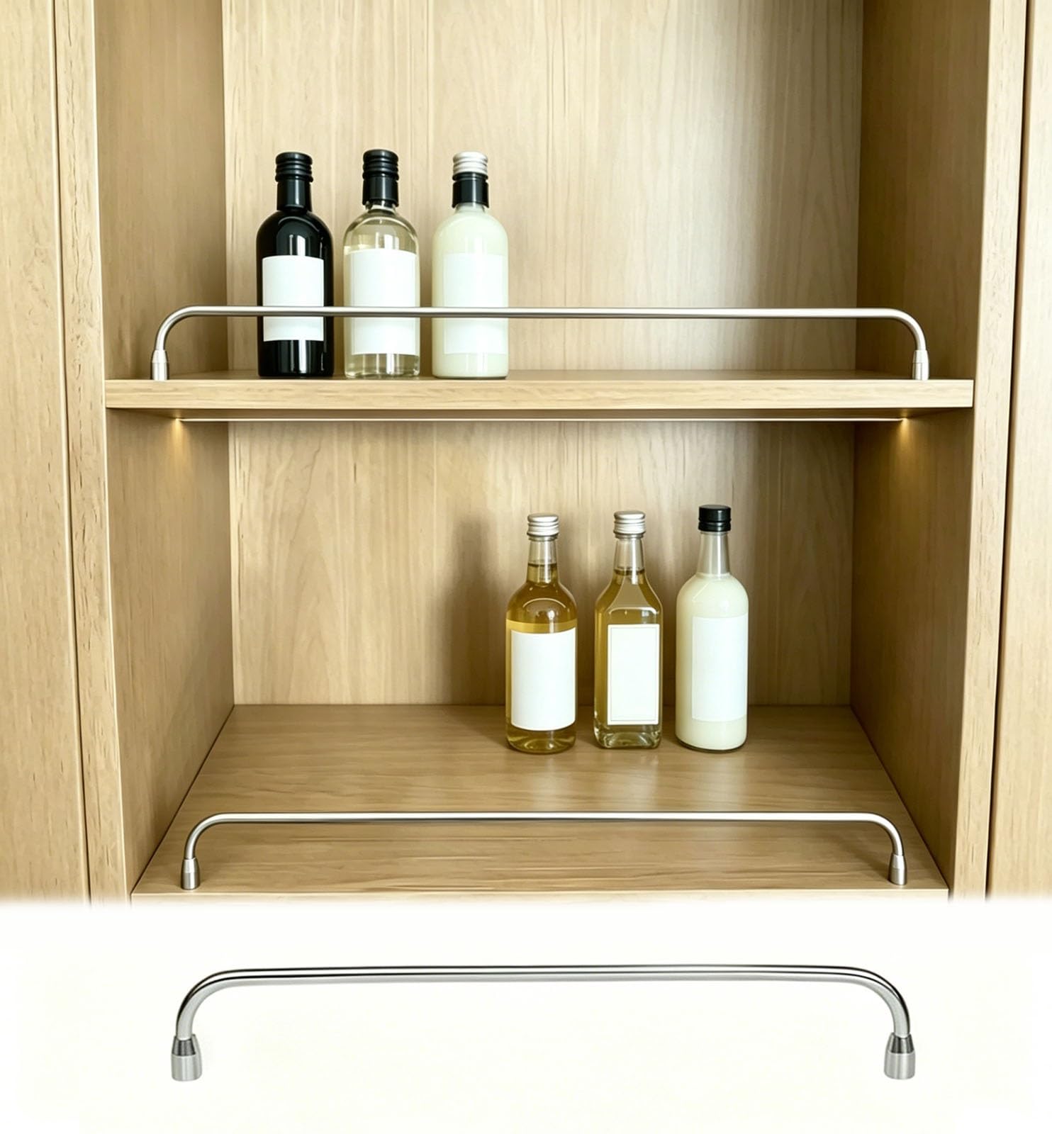HDYZJQ Kitchen/Bathroom Customizable Length Shelf Edge Guard Rail, Collectibles Display Cabinet Front Open Guard Rails, Decorative Safety Shelf Railing(12pack,8"/20cm)