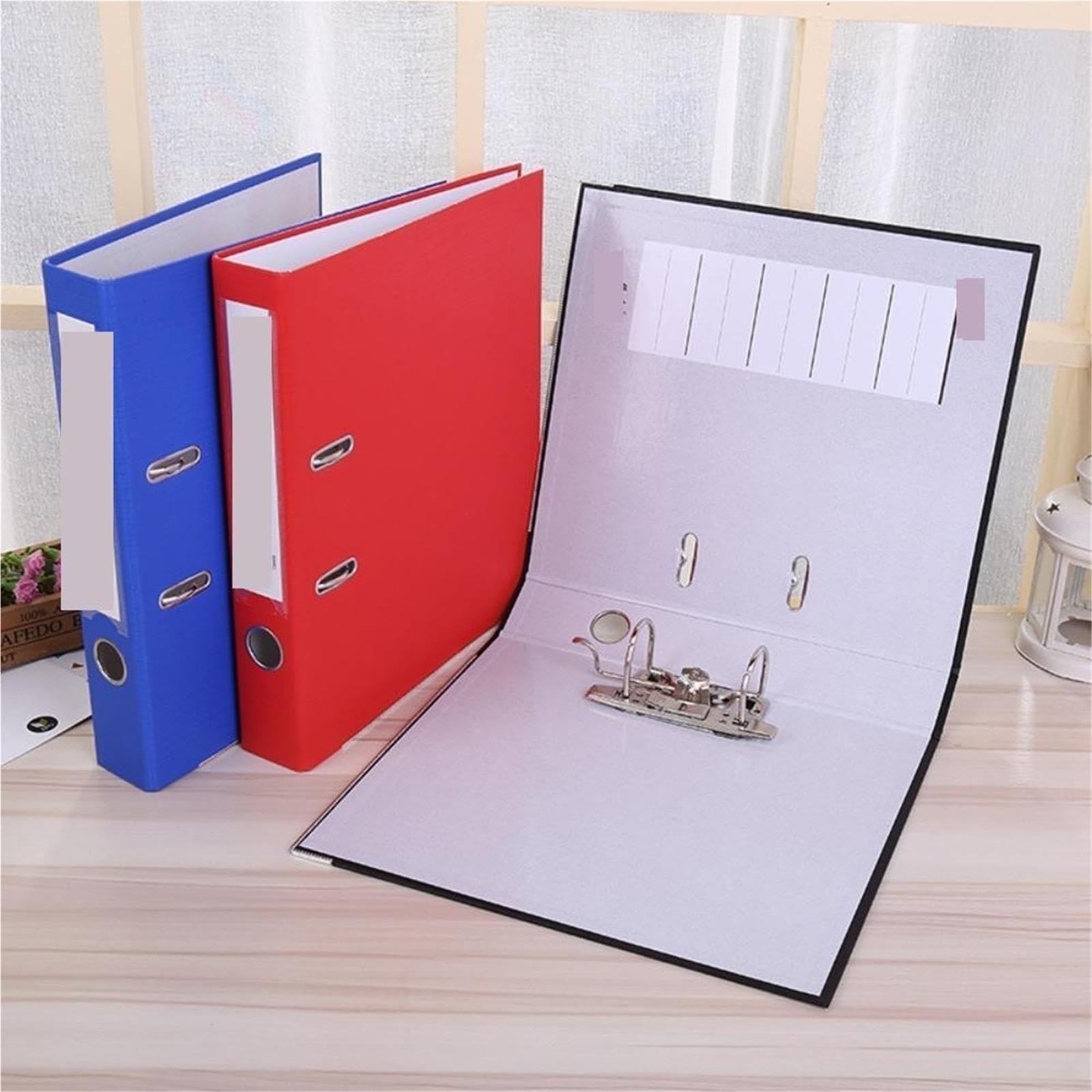 Classeur A4 à levier à 2 anneaux, classeur en plastique, couverture haute capacité(Blue)