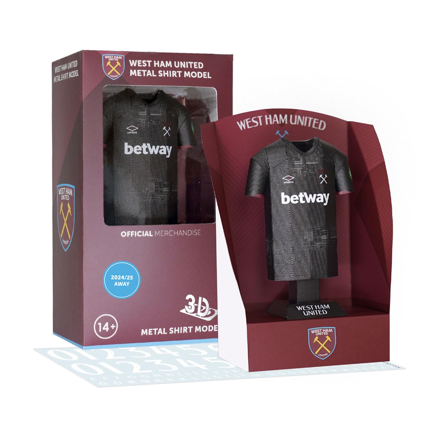 West Ham United FC Home Away Retro Third Metal Football Shirt