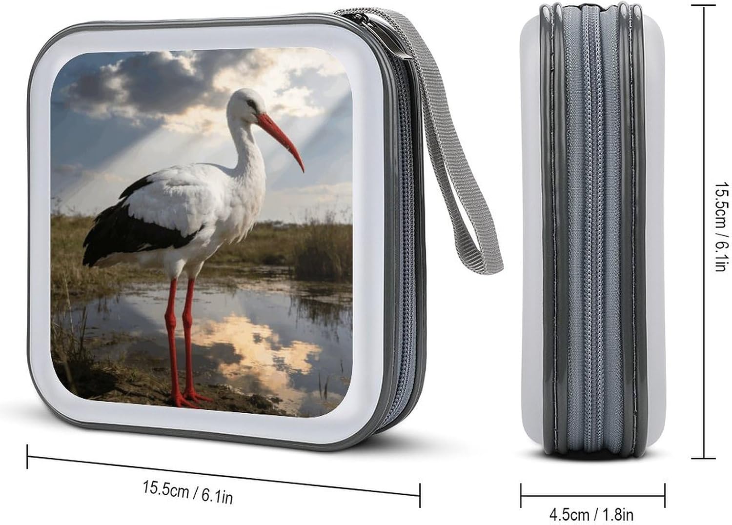 Stork CD Case 40 Capacity Premium DVD Cases with Zipper DVD Collection Storage Bag Hard Plastic CD Holder Protective Disc Storage Organizer for Car Travel Home image 2