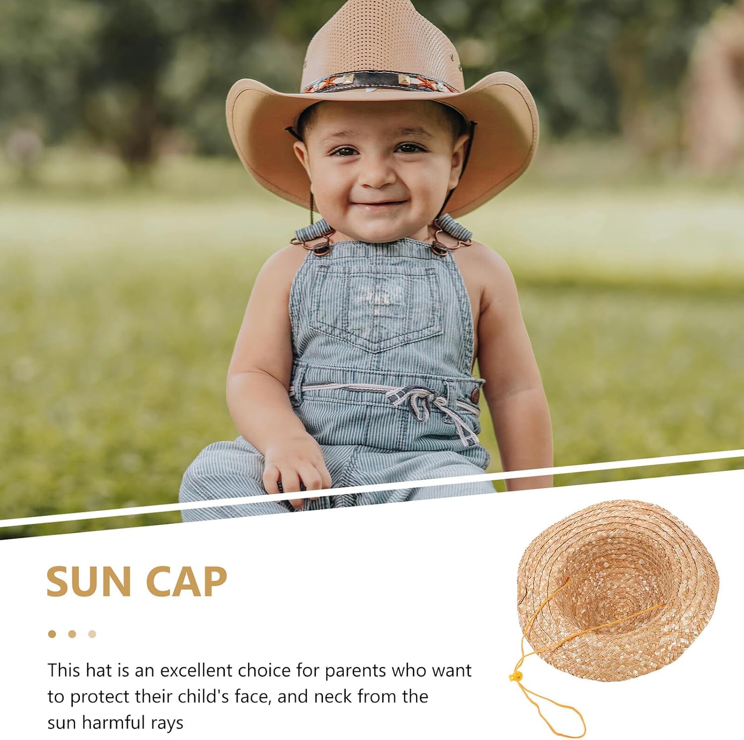 NOLITOY Straw Hat Wide Brim Sun Protection Summer Hat for Outdoor Beach Party Diameter 31cm Natural Color