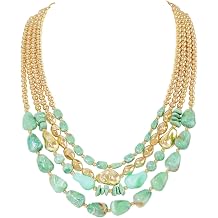 Chunky Boho Beaded Layered Necklace for Women Collar Choker Necklace Vintage Multi-Strand Statement Jewelry Gift for Her