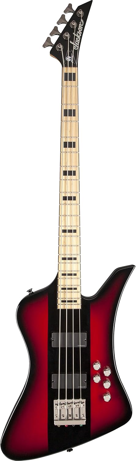 Jackson X Series Signature David Ellefson Kelly Bird IV Bass, Red Stripe, Maple Fingerboard