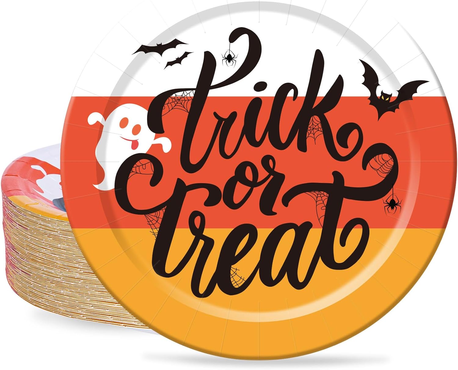 Whaline 40Pcs Halloween Paper Plates Trick or Treat