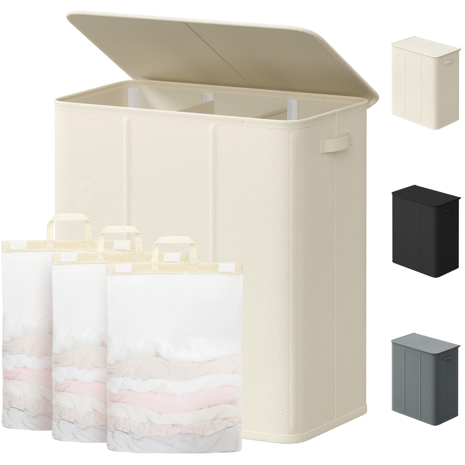 Corbeille à linge mobile SONGMICS dotée de sacs amovibles pour un tri sélectif facile