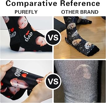 PUREFLY SHIPS NEXT DAY Custom Socks with Photos, Personalized Gifts for Men, Funny Gag Gift, Print Your Face on Sock