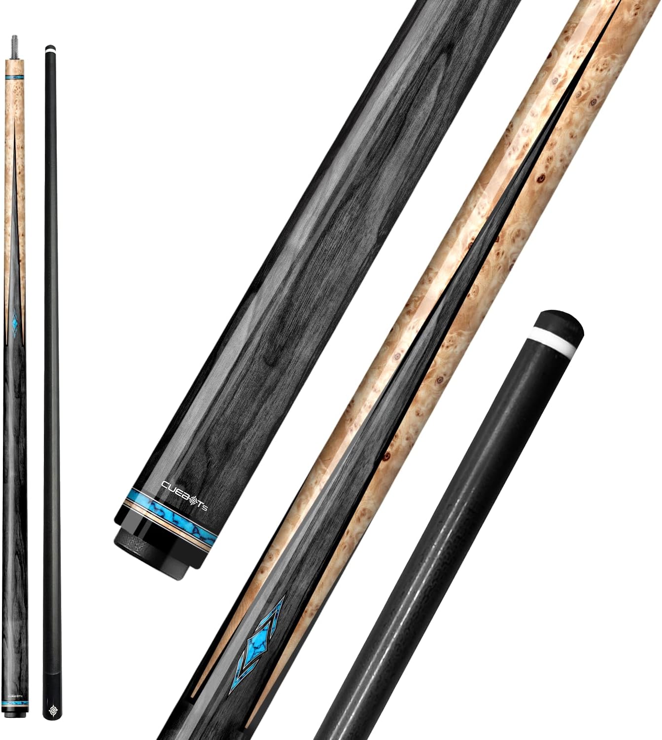 Series, Glass Fiber Pool Cue Stick, Uni-QR, 3/8-10, 5/16-18 Joint, Synthetic Leather Grip, 29" Glassfiber Shaft, 7-Layer Microfiber Tip