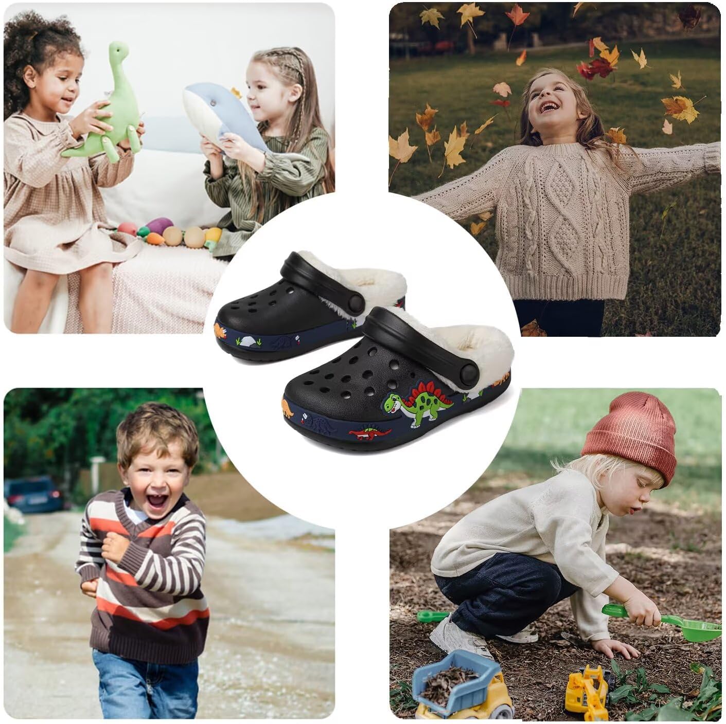 Toddler Lined Clog Slippers Winter Garden Sandals Kids House Shoes Warm Slip On Sneakers Cartoon Slides for Boys and Girls Children Indoor Outdoor - Image 3