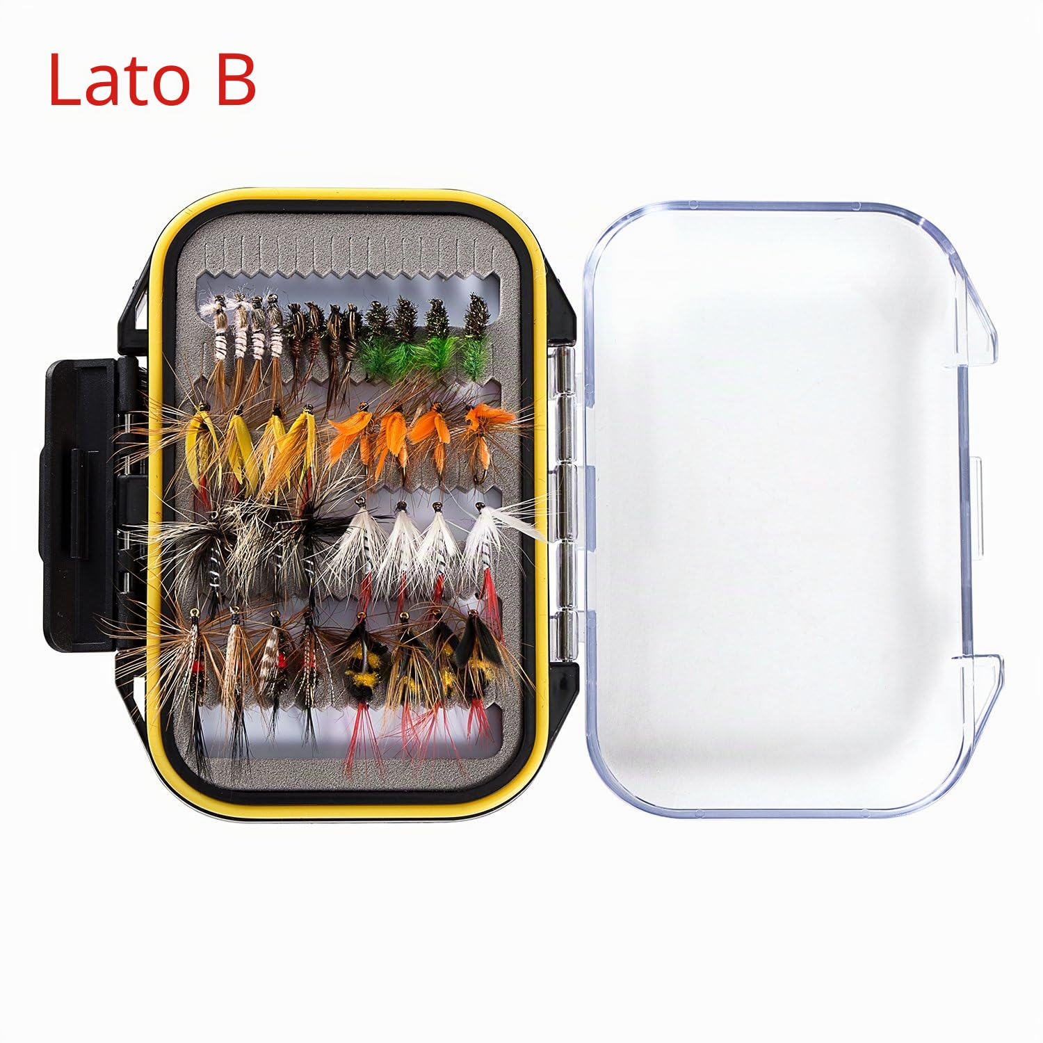 Bassdash Pesca Mosche Artificiali Esche Set Assortimento di Mosche Trota Bass con Fly Box Pezzi con Mosche secche/bagnate, ninfe, Stelle filanti, Popper