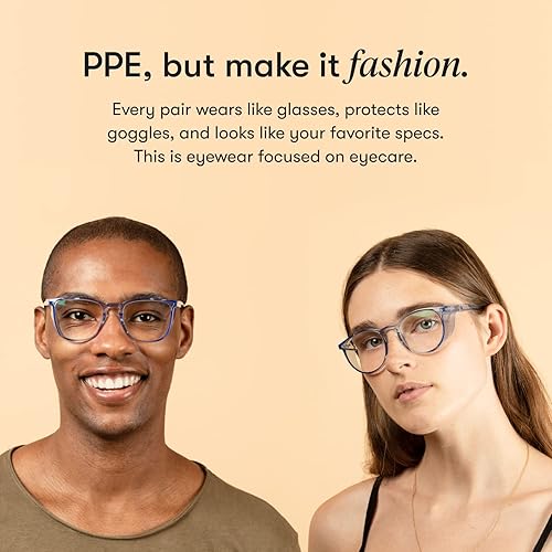 Miniatura 45 de Stoggles - Lentes de seguridad con certificación Z87.1, modelo oficial, diseño cuadrado, antiniebla y con bloqueo de luz azul (mediano, transparente)