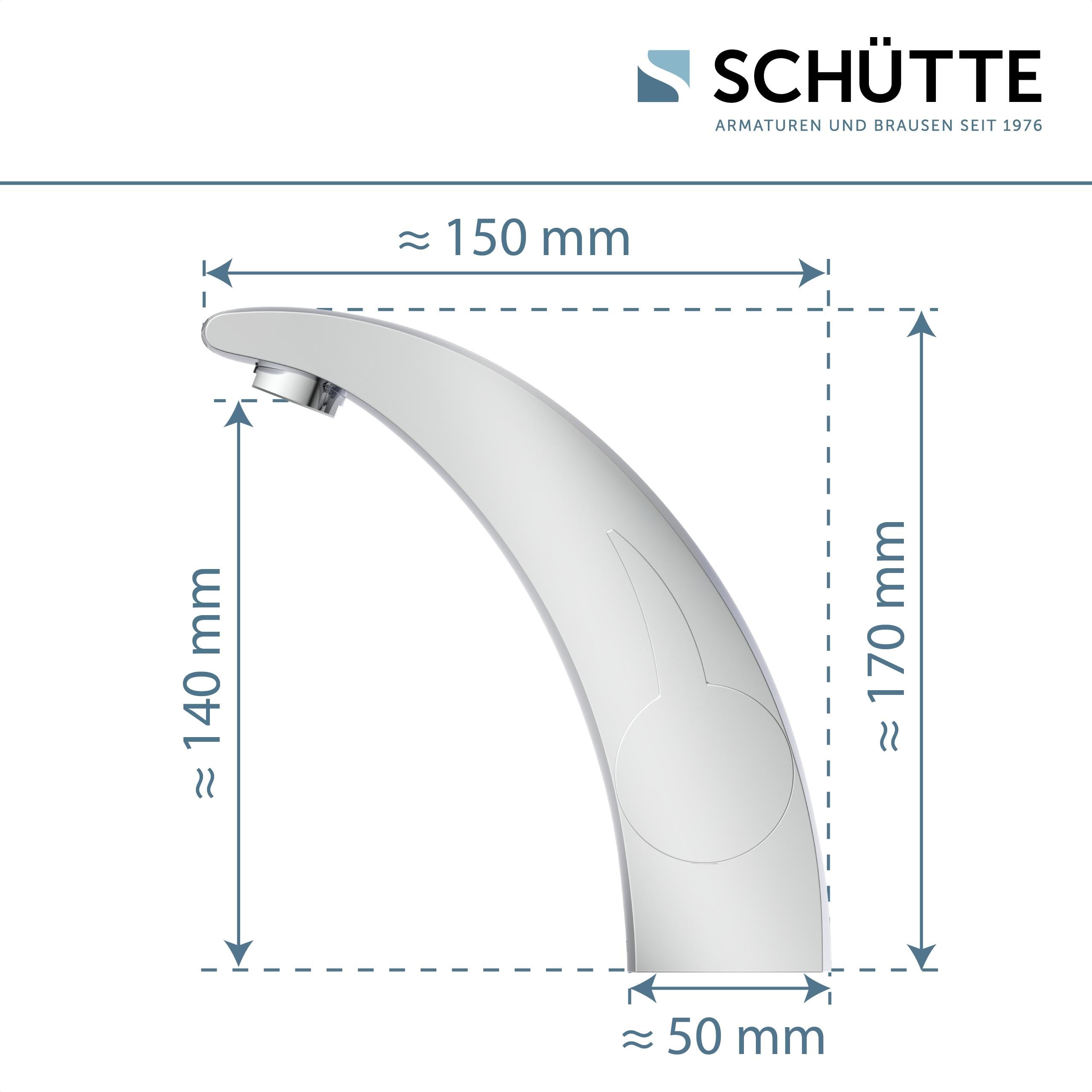 SCHÜTTE 98100 PANAMA Design Wasserhahn Bad, Moderne Waschtischarmatur fürs Badezimmer, Elegante Einhebel Mischbatterie mit geräuscharmer, austauschbarer 35mm-Kartusche, Chrom