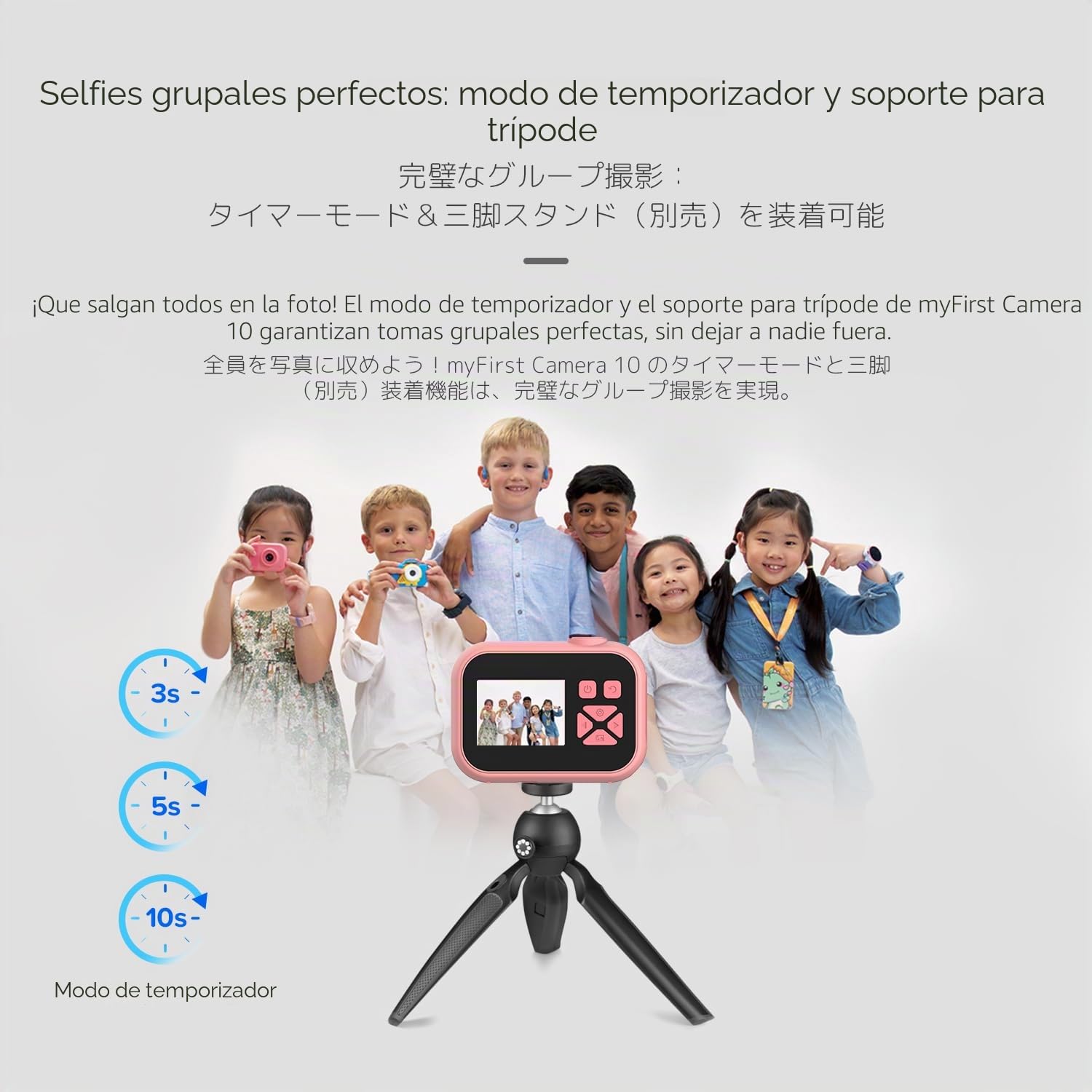 Cámara Digital compacta myFirst Camera 10 para niños de 4 a 12 años; cámara Infantil con Fotos y vídeos de 5 MP, Almacenamiento de 32 GB; Regalo de cumpleaños para niños y niñas (Azul)