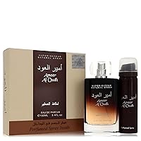 Vista 2 de Lattafa Ameer Al Oudh Juego de 2 piezas unisex (3.4 onzas Eau de Parfum Spray + 1.7 onzas desodorante en aerosol)