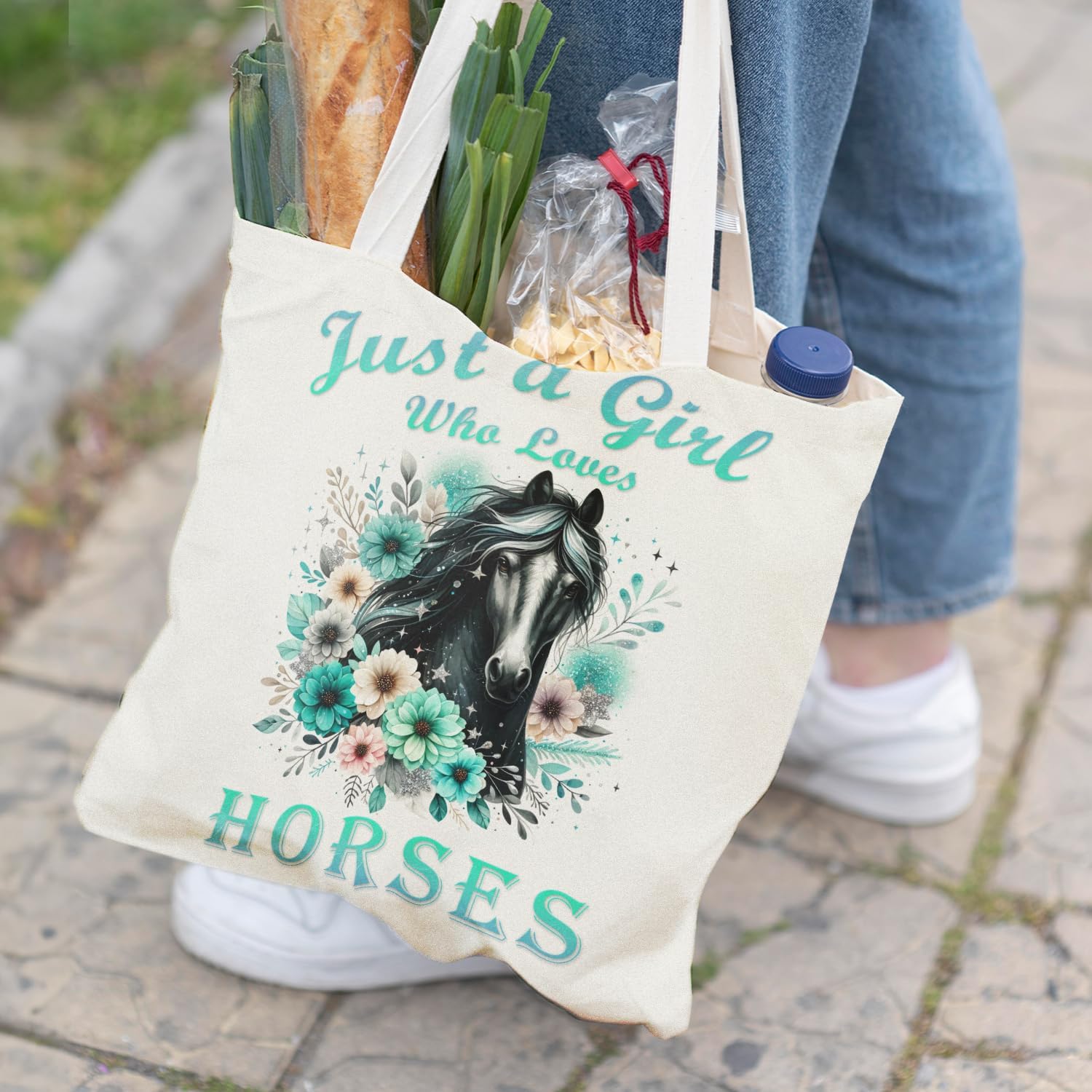 Horse Canvas Tote Bag - Horse Lover Gift, Canvas Shoulder Bag For Women image 2