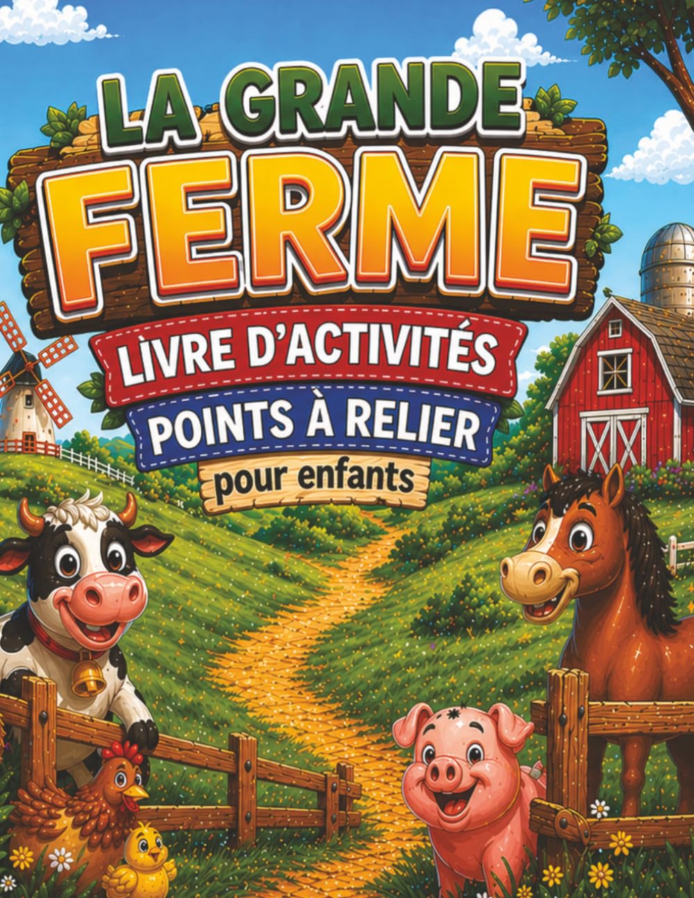La Grande Ferme: Livre d’activités points à relier pour enfants