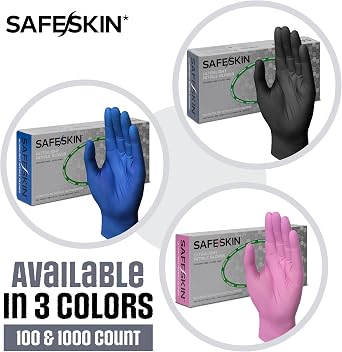 SAFESKIN Ultralight Disposable Nitrile Gloves - 2.0 Mil - Powder Free, Latex Free, All Purpose, Food Prep, Cooking, Cleaning