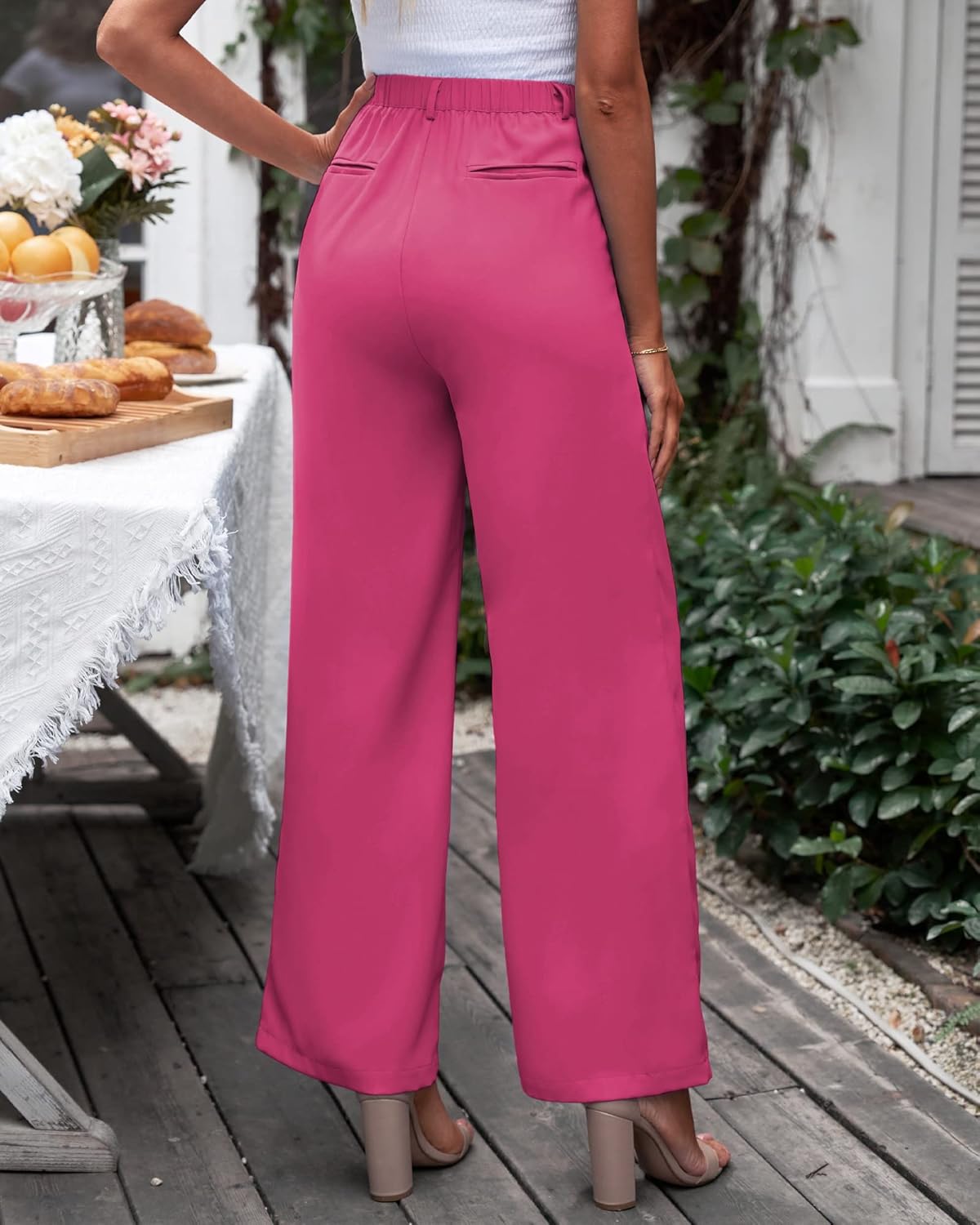 GRAPENT Wide Leg Pants for Women Work Business Casual High Waisted Dressy Pants Flowy Trousers Office - Image 4