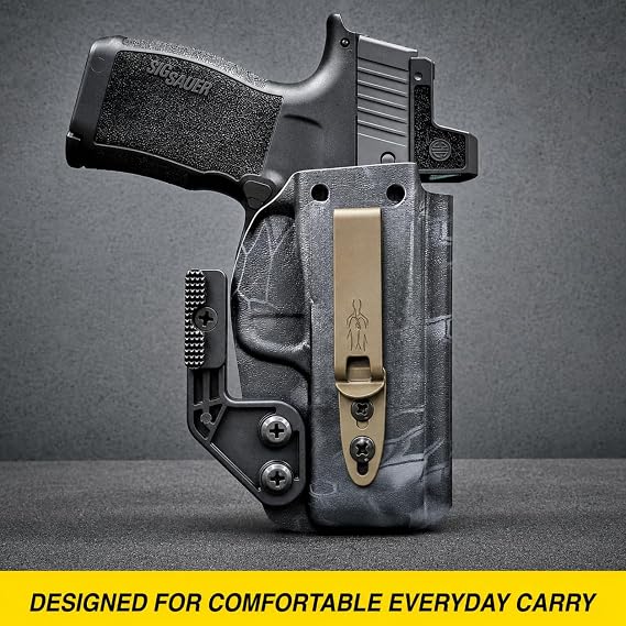 Discreet Carry Concept Clip, Tuckable Ambidextrous IWB Holster Belt Clip with Mounting Hardware and Pre-Drilled Holes for Secure Concealment