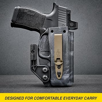 Discreet Carry Concept Clip, Tuckable Ambidextrous IWB Holster Belt Clip with Mounting Hardware and Pre-Drilled Holes for Secure Concealment