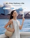 Gaiatop Mini Handheld Fan, Lightweight Hand Fan for Women Cute Design 3 Speed Strong Wind Portable Fan, Rechargeable USB Fan Personal Fan for Indoor Outdoor Travel Makeup (White) gallery image