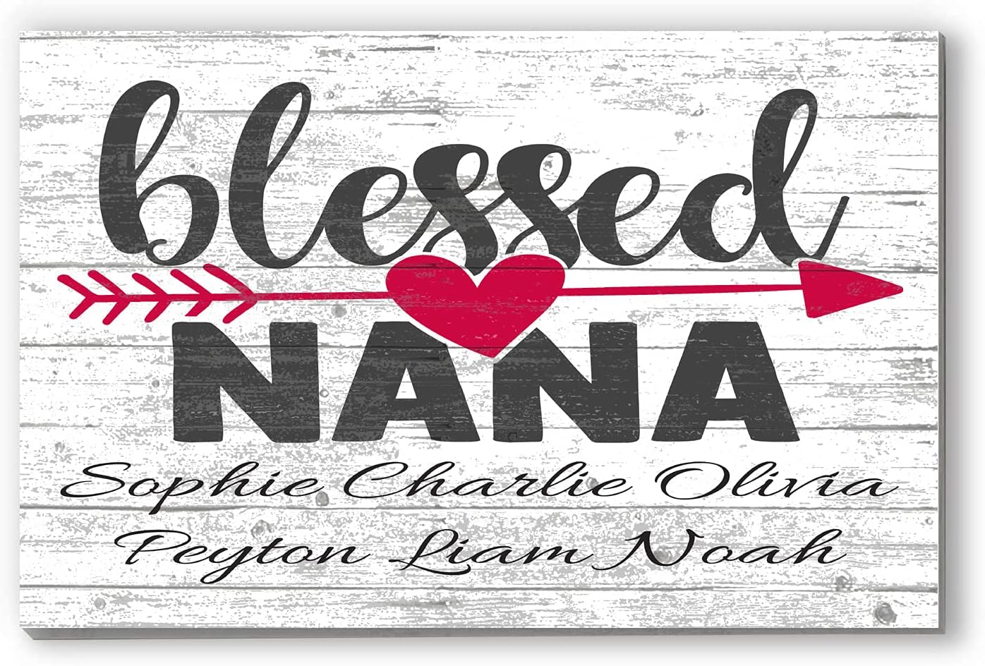 Personalized Blessed Nana Sign for Grandma Customized with Grandkids Names - SOLID WOOD