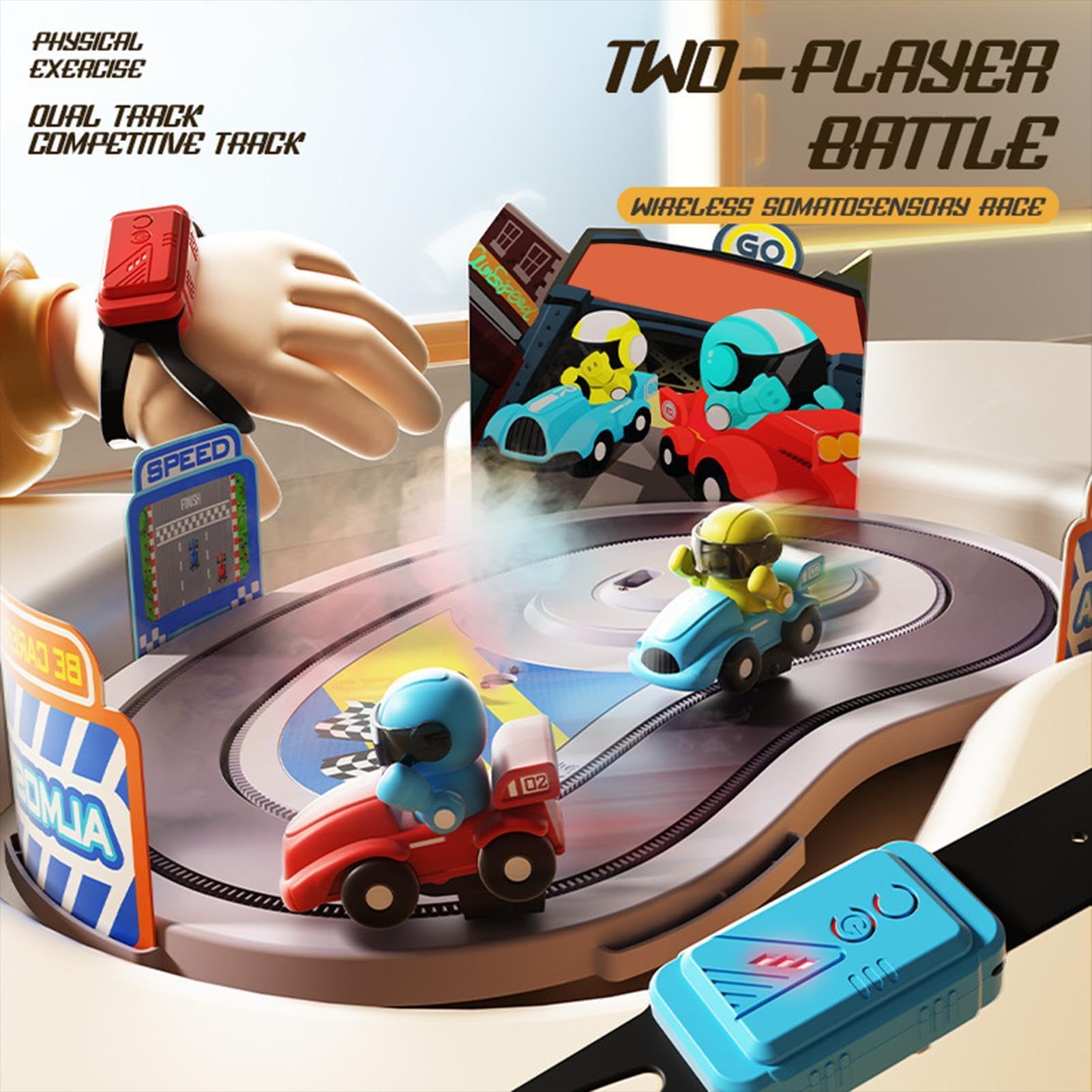 Juego Carreras Sensible Al Movimiento Actividad En Pista para Dos Jugadores | Juego de Mesa y Pista Para Niños De 3+ Años Y Adultos De Cumpleaños