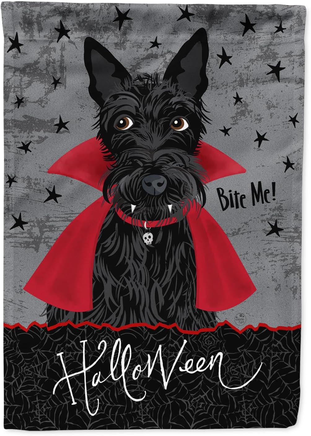 Caroline's Treasures VHA3037GF Halloween Vampire Scottie Garden Flag Mailbox Flag Decorative Yard Flag Banner Outside Patio Artwork Yard Flower Beds, Garden Size, Multicolor