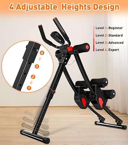 Vista 15 de Ab Workout Equipment, Ab Machine for Women, Adjustable Core Abdominal Exercise Fitness Equipment, Foldable Waist Trainer Ab Crunch Home Gym Systems
