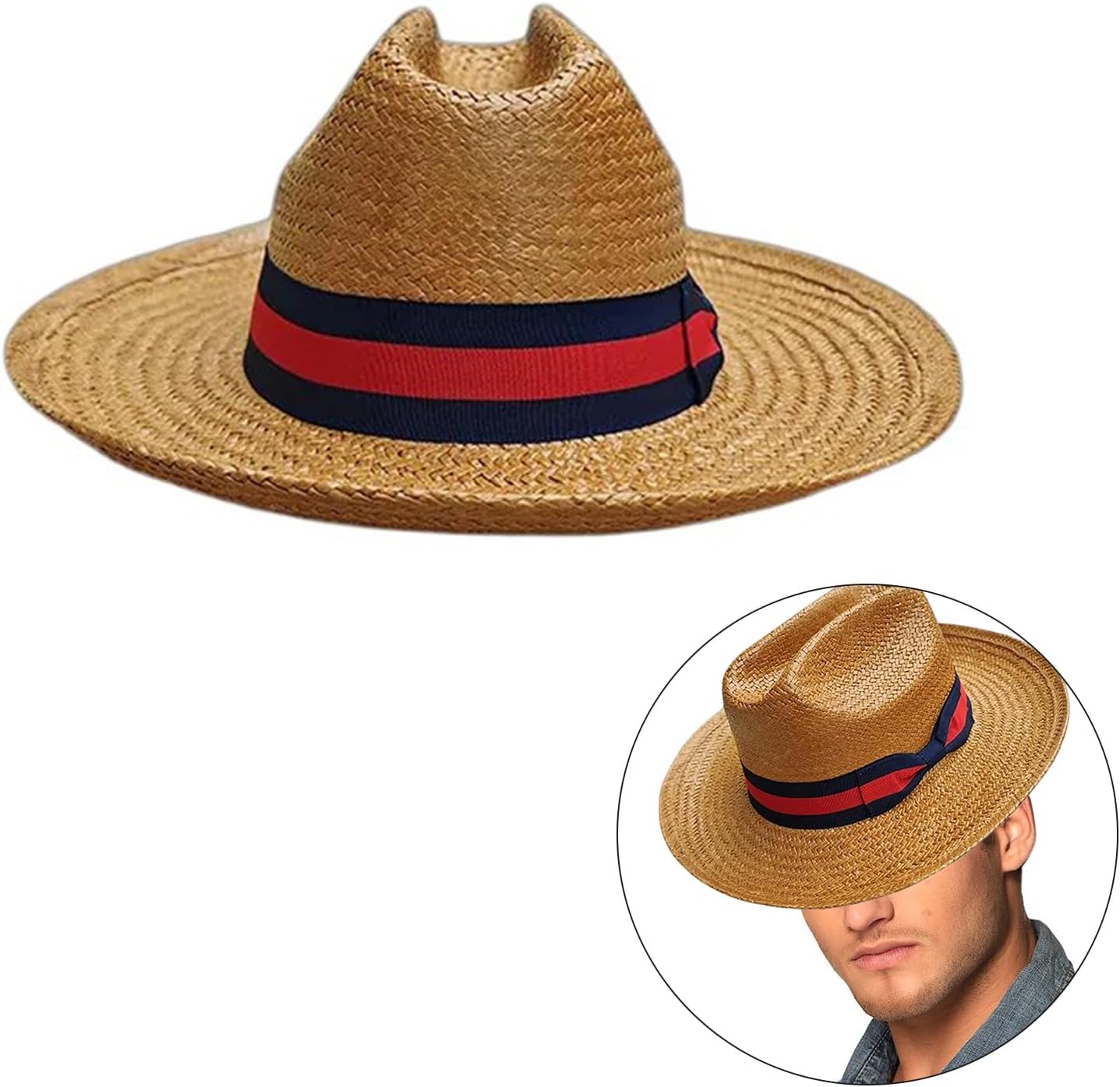 Straw Cowboy Hat Western Lightweight Sun Hat for Girl Breathable Vacation Straw Photoshoots Wide Brims Beach Unique