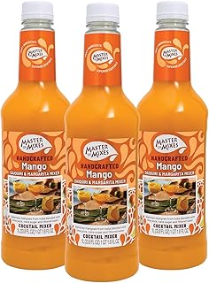 Master of Mixes Mango Daiquiri / Margarita Drink Mix, Ready to Use, 1 Liter Bottle (33.8 Fl Oz), Pack of 3