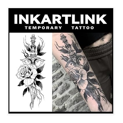 INKARTLINK Tattoo Tech, 2 Sheets Large Semi Permanent Tattoo, Adult Art Design Temporary Tattoos, La&hellip;