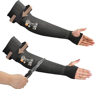 SCHWER S913 ANSI A4 Cut Resistant Arm Sleeves - UHMWPE 15X Stronger Than Steel, Lightweight Non-PFAS Guards for Farming, Construction, Gardening