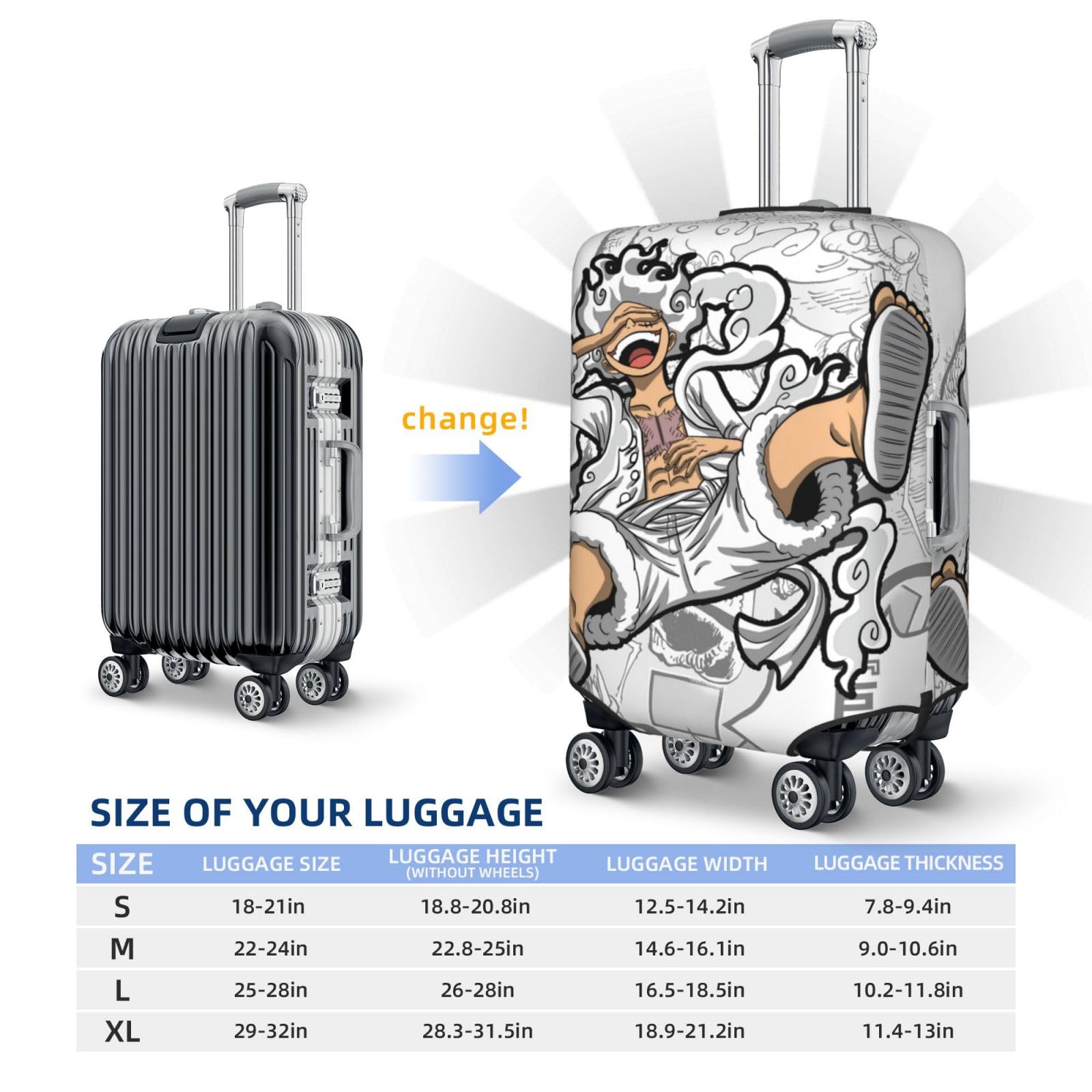 Amazon.co.jp: スーツケースカバー ワンピース ルフィ One Piece ギア5