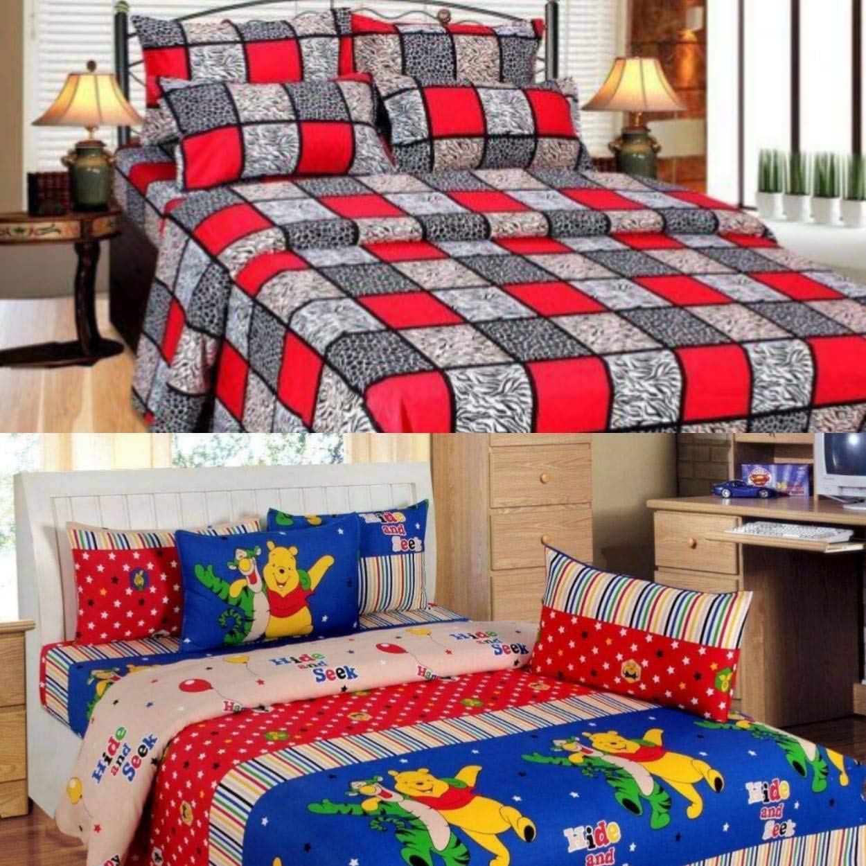 LADEV SHEETS Pure Cotton Bajaj Casement Double Bedsheet Combo with 4 Pillow Covers Amazon.in