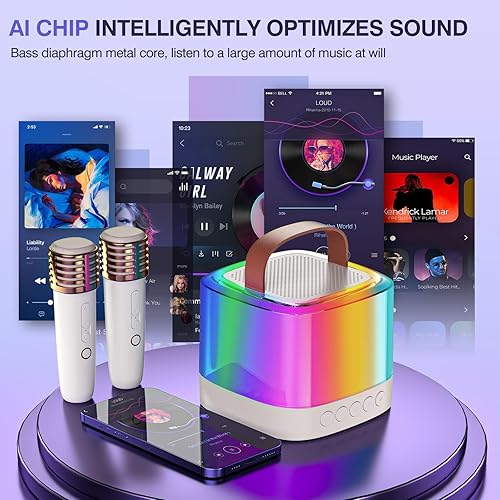 Miniatura 4 de TAEMVV Nueva máquina de karaoke portátil 2024 con altavoz Bluetooth mini alcance extra largo luz que fluye ilusoria fiesta, KTV en casa, al aire
