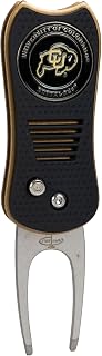 Team Golf NCAA Oklahoma Sooners Retractable Divot Tool Switchblade with Double-Sided Magnetic Ball Marker, Features Patented Single Prong Design, Causes Less Damage to Greens, Switchblade Mechanism