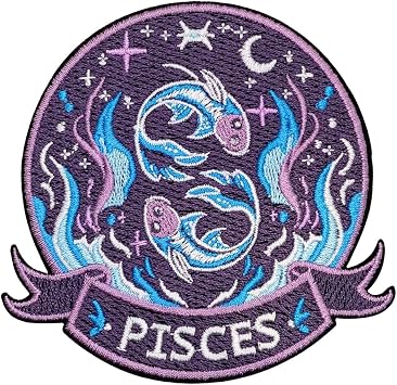 Constellation Pisces Patch 3.35 inches, Colorful Pisces Iron On Patch