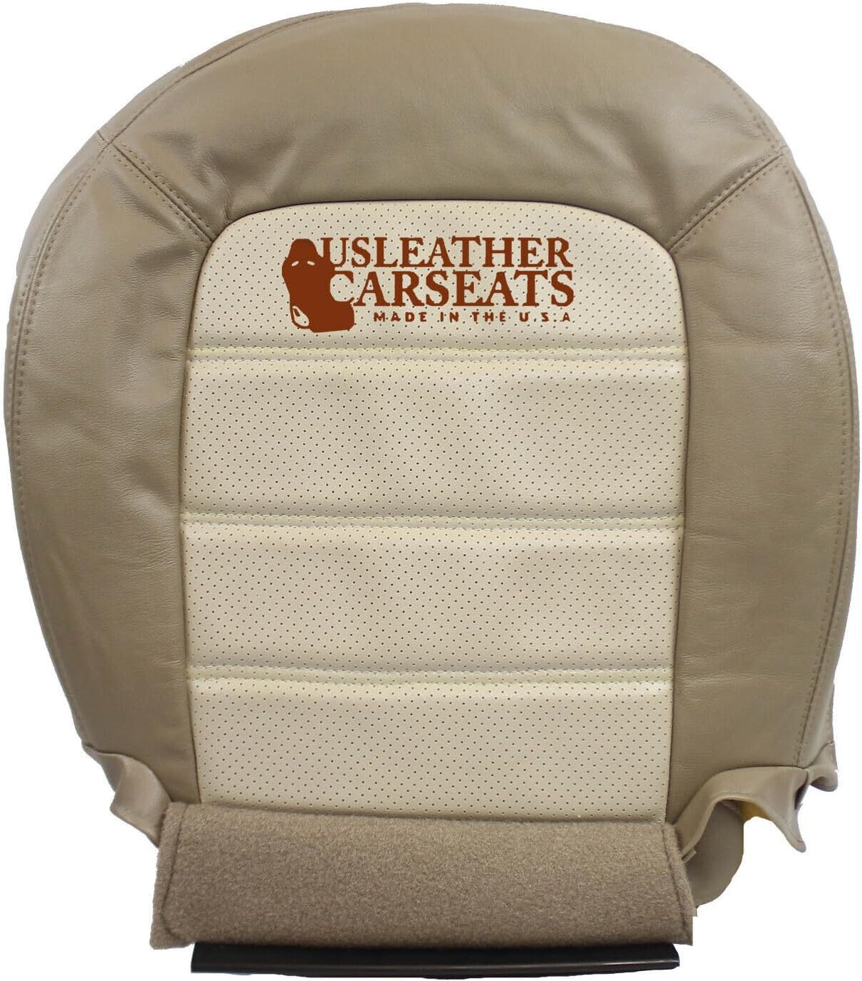 Made in The U.S.A. Driver & Passenger Bottom Vinyl Seat Covers (Compatible with 2002-2005 Ford Explorer Eddie Bauer) Two Tone Tan