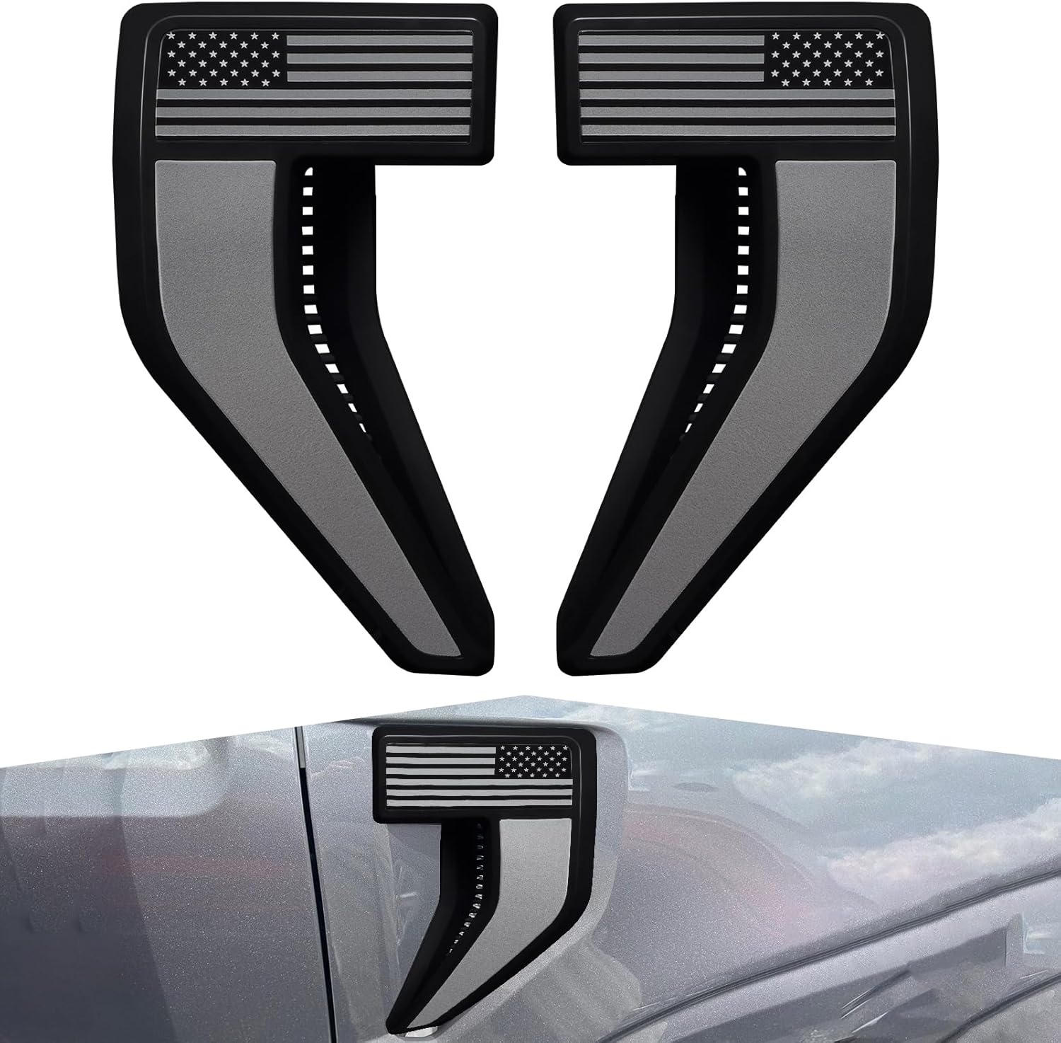 Fender Vent for F150 2021-2026 Fender Emblems Front Fender Badge Side Vent Cover for F150 Accessories XL XLT Lariat Limited Platinum, 1 Pair (21F150-Vents)