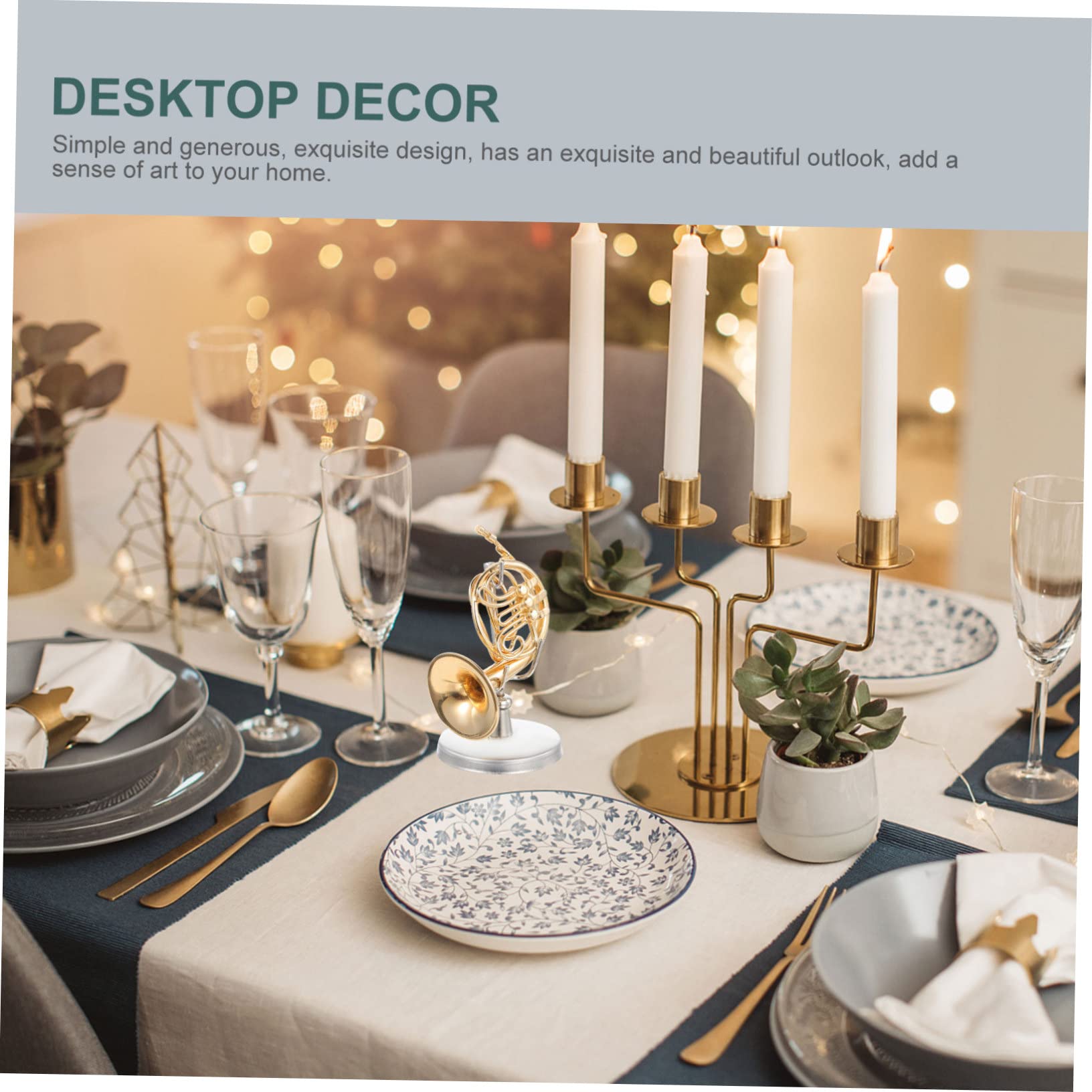 Cabilock Horn Instrument Adorn Miniature Instrument Horn Ornament Supply Home Decor