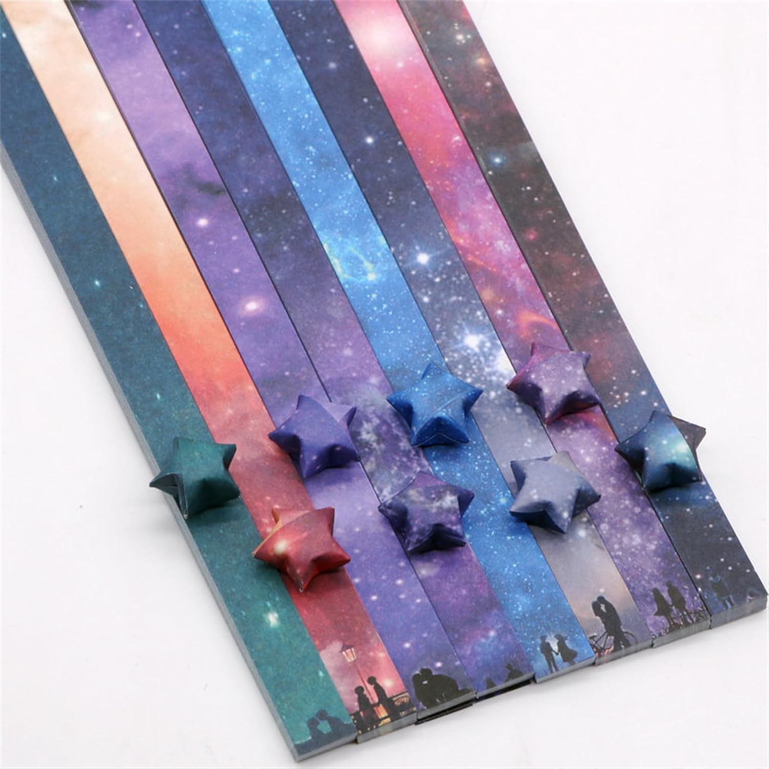 2160 Sheets Origami Star Paper Different Designs of Cute Strips Lucky Star Decoration Folding Paper for DIY Hand Art Crafts, Teaching Supplies (style B-2160 sheets)