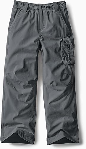 Miniatura 9 de CQR Pantalones cargo de senderismo para niños y jóvenes, UPF50+ pantalones de secado rápido para acampar al aire libre