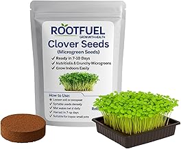 RootFuel Microgreen Growing Kit | Premium Clover Microgreen Seeds + Cocopeat Coins + Trays | Healthy Lifestyle Superfood, Easy Indoor Gardening for Home & Kitchen