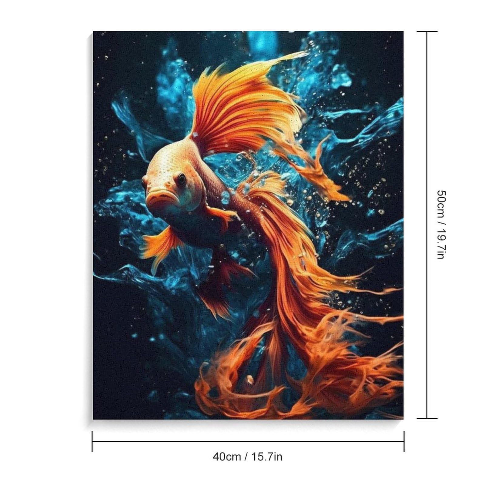 Amazon | 水の中を泳ぐ怒っているベタの魚 数字キットによる絵画