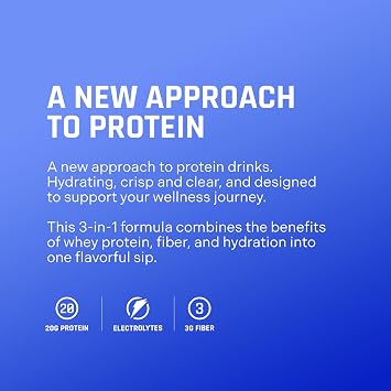 Propel Hydration Clear Protein Powder, Apple Pear, 0.98 oz, (5 Pack) | 3-in-1 GLP-1 Support: 20g Protein, 3g Fiber, Zero Sugar, 90 Calories, No Added Colors, Artificial Sweeteners or Flavors
