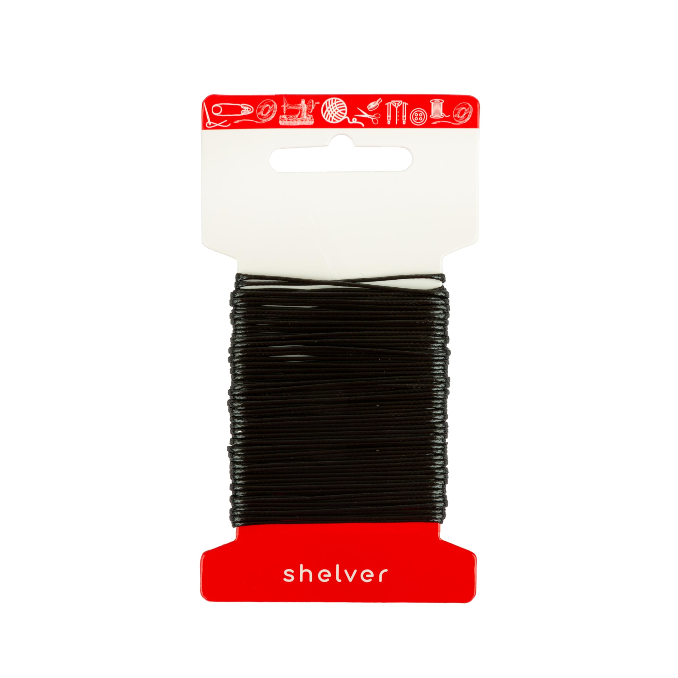 Necklace Cord, Waxed Cotton Cord for Jewellery Making and Craft Projects (Black - 1mm)