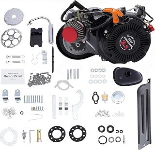 100CC 4-Stroke Motorized Bicycle Kit, Bike Engine Kit, Single Cylinder Gas Petrol Motorized Bike Engine Bike Bicycle Scooter Conversion Kit (Belt Drive)