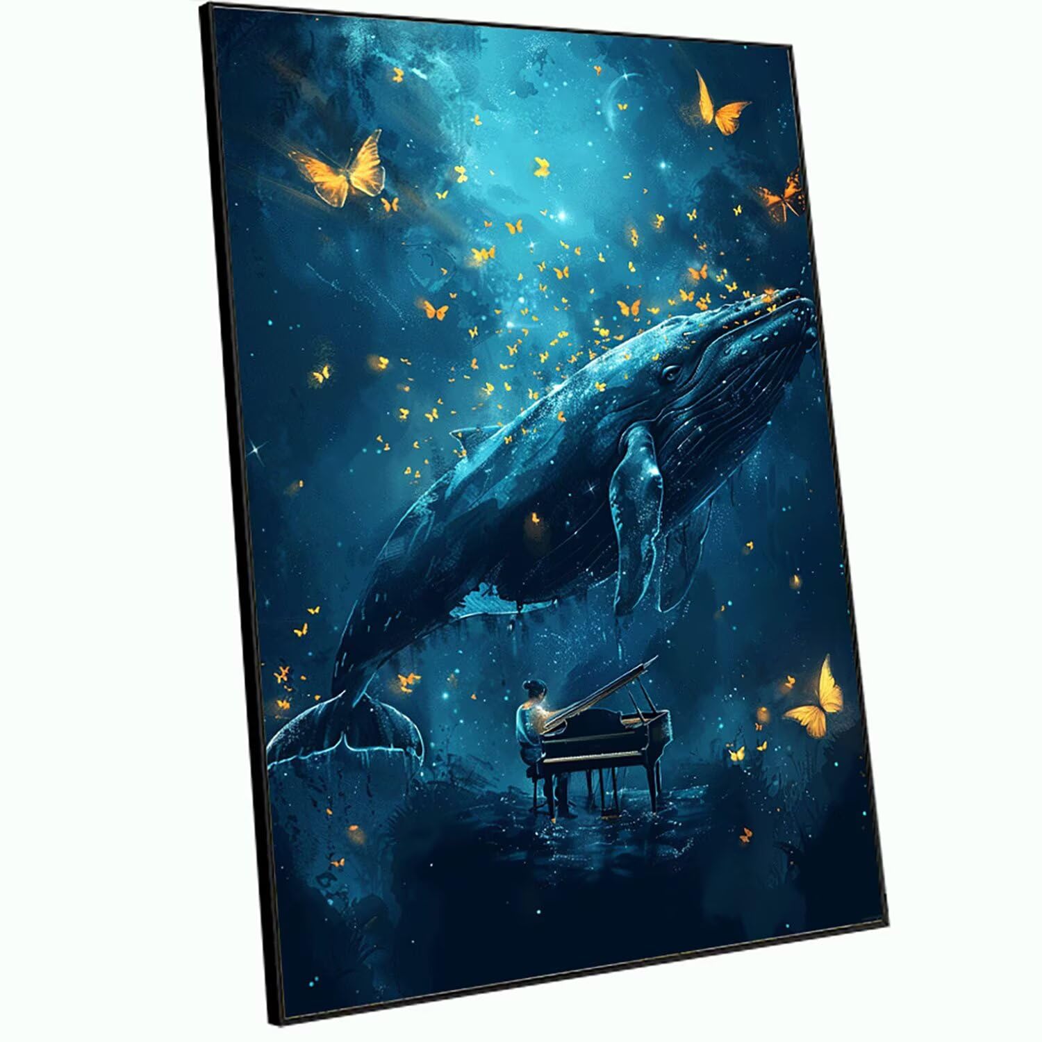 Motyl malowanie diamentami, 5D duży diamentowy obraz wieloryb zestawy do malowania diamentowego diamentowa mozaika haft krzyżykowy rzemiosło hobby kreatywne dorosłe dekoracje do domu 60 x 90 cm 0Y-246