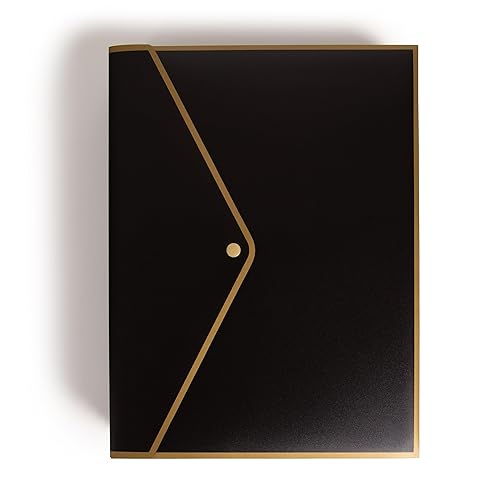 Miniatura 2 de U Brands Portadocumentos de poliéster negro y dorado, 10